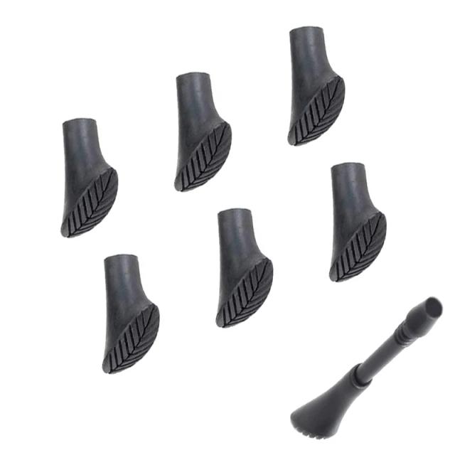 Kit de 6 Pçs de Protetores de Ponta de Borracha para Varas de Trekking e Escalada - Ideal para Caminhadas e Acampamentos ao Ar Livre
