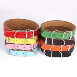Couro Genuíno Durável Pet Dog Collar, Marrom, Preto, Vermelho, Laranja, Rosa, Verde, Azul, Cachorro, Coleira de Cão Grande, Tamanho XS, S, M, L, 1 Peça - Image 3