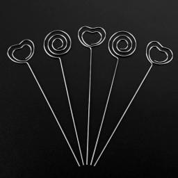 Clipe para cartões de metal, 60 peças, clipe de metal para notas, porta cartões, número da mesa, foto, suporte para festa de casamento, decoração de bolo, redondo e coração - Image 4