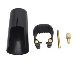 Bocal alto de couro com fivela de metal, instrumento de sopro, saxofone, clarinete, baquelite, peça de montar de couro com fivela de metal na braçadeira da tampa - Image 2