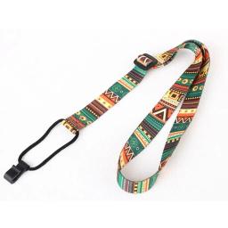 Muspro correia de guitarra havaiana, padrão étnico ajustável de nylon com clipe para ukulele, cinto de eslinga com gancho, acessórios de guitarra - Image 1