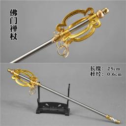 1:6 modelo de armas em miniatura, armas antigas de frio, espada budista favor de monge tang, adereços de fotografia de buda sabre de cerca de 25 cm - Image 2