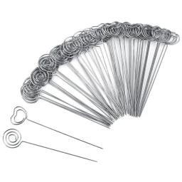 Clipe para cartões de metal, 60 peças, clipe de metal para notas, porta cartões, número da mesa, foto, suporte para festa de casamento, decoração de bolo, redondo e coração - Image 1