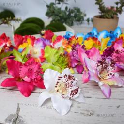 Cabeças de flor de seda para casamento, 30/100 peças artificiais tailandesas orquídeas presente caixa a91 casamento decoração floral - Image 4