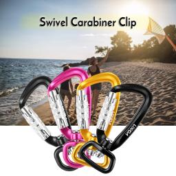 Lixada gancho de carabina para sobrevivência, corda giratória de 360 ° para alpinismo, mosquetão giratório com clipe - Image 5