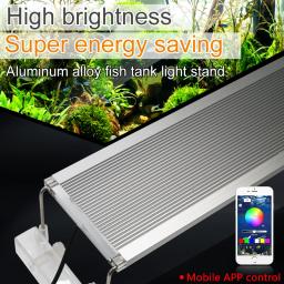 Luz de aquário LED RGB com suporte estendido, lâmpada para peixes marinhos, controle Bluetooth, iluminação, 30-50cm - Image 1