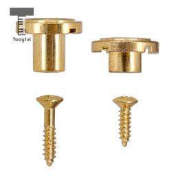 Tooytivas retentor de árvore de corda redonda de ferro, 2 peças, durável com parafusos definido para strat st partes de guitarra elétrica douradas - Image 6