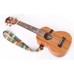 Muspro correia de guitarra havaiana, padrão étnico ajustável de nylon com clipe para ukulele, cinto de eslinga com gancho, acessórios de guitarra - Image 2