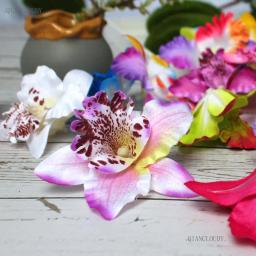 Cabeças de flor de seda para casamento, 30/100 peças artificiais tailandesas orquídeas presente caixa a91 casamento decoração floral - Image 6