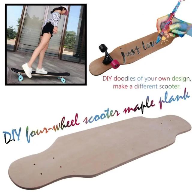 Longboard de 80cm com 9 Camadas e Design Graffiti - Skate Personalizado com Quatro Rodas de Maple