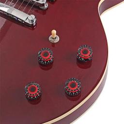 Guitarra Acrílico Efeito Pedal Botões, Guitar Control, botões de amplificador para baixo elétrico, preto e vermelho, GD17A, 4pcs - Image 5