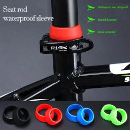 Bicicleta espigão anel poeira capa para mtb bicicleta de estrada ciclismo silicone à prova dwaterproof água caso selim acessórios da bicicleta protetora - Image 1