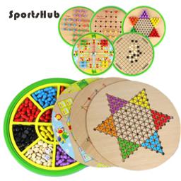 Sportshub-conjunto de xadrez de madeira para jogos de vôo, xadrez/halma/gomoku/animal, cobra e escadas/raposa e geês, 10 ou 5 em 1 ef0032 - Image 1