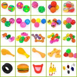 Brinquedo Squeaky para Animais De Estimação, Bola De Vinil, Pet Aleatório, Cão, Gato, Mastigação Rápida, Som, Jogar, Pegar, Engraçado, Cão Pequeno, 10Pcs - Image 2