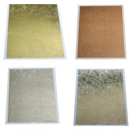 Folhas de folhas decorativas para artesanato arte, 14*14cm, faça você mesmo, papel de design, 100 peças, papel folha de imitação de ouro, prata de cobre - Image 1