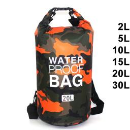 Saco de natação impermeável, saco seco, camuflagem cores, pesca, canoagem, caiaque, armazenamento, deriva, rafting, 2L, 5L, 10L, 15L, 20L, 30L - Image 1