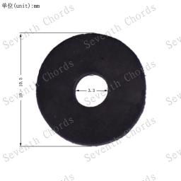 Correia de bloqueio de correia de guitarra, trava preta redonda de borracha para correia de guitarra com botão de suporte, almofadas da arruela, diâmetro-exterior da arruela: 10mm com 100 peças - Image 5