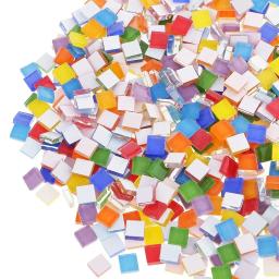 Telha quadrada de mosaico de vidro transparente para artesanato DIY, mosaico de vidro, puzzle artesanato, ferramenta de mão, multi cores, 100g - Image 2