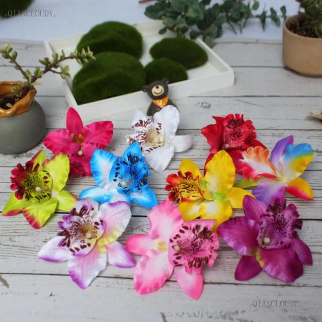 Cabeças de Orquídeas de Seda Tailandesas para Casamento - 30/100 Peças em Caixa para Decoração Floral