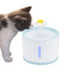 bebedouro gato fonte de água elétrica com LED automática, para gatos e cachorros, 2,4L, bebedouro USB silencioso para pets, tigela de água alimentadora tipo dispenser, para felinos - Image 1