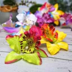 Cabeças de flor de seda para casamento, 30/100 peças artificiais tailandesas orquídeas presente caixa a91 casamento decoração floral - Image 2