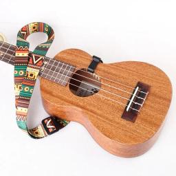 Muspro correia de guitarra havaiana, padrão étnico ajustável de nylon com clipe para ukulele, cinto de eslinga com gancho, acessórios de guitarra - Image 5