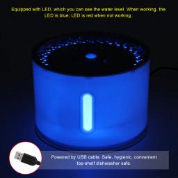 bebedouro gato fonte de água elétrica com LED automática, para gatos e cachorros, 2,4L, bebedouro USB silencioso para pets, tigela de água alimentadora tipo dispenser, para felinos - Image 3
