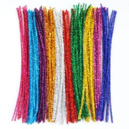 Hastes limpadoras de cachimbos, hastes de brilho limpadoras de cachimbo de pelúcia, hastes com fio, brinquedos educacionais de crianças, artesanato diy com 100 peças - Image 2