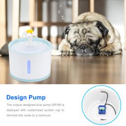 bebedouro gato fonte de água elétrica com LED automática, para gatos e cachorros, 2,4L, bebedouro USB silencioso para pets, tigela de água alimentadora tipo dispenser, para felinos - Image 5