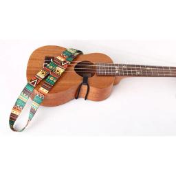 Muspro correia de guitarra havaiana, padrão étnico ajustável de nylon com clipe para ukulele, cinto de eslinga com gancho, acessórios de guitarra - Image 4