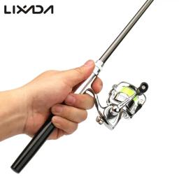 Mini caneta de bolso, vara de pesca portátil de liga de alumínio com isca + carretel, conjunto de combos de pesca, 1m/1.4m - Image 1