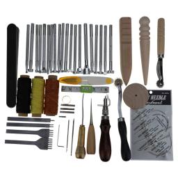 Profissional couro artesanato ferramentas kit, mão costura, costura soco, escultura trabalho, sela leathercraft acessórios - Image 2