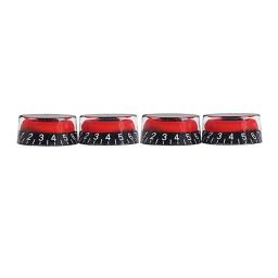 Guitarra Acrílico Efeito Pedal Botões, Guitar Control, botões de amplificador para baixo elétrico, preto e vermelho, GD17A, 4pcs - Image 3