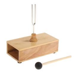 Tuning fork com caixa ressonante de madeira, instrumento musical, estudo acústico, 440Hz - Image 3