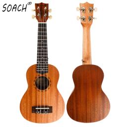 SOACH-Handmade Rosewood Fingerboard, guitarra de mogno para iniciantes, ukulele, Soprano, 4 cordas, guitarra para iniciantes, unisex, 21in - Image 2