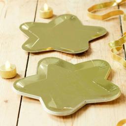 Placa descartável de papel estrela de cinco pontas, ouro e cor prata, talheres, chuveiro de bebê, aniversário, casamento, Natal Fontes do partido, 10pcs - Image 3