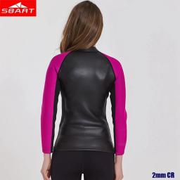Sbart roupa de mergulho feminina, cinta com elástico de 2mm, jaqueta para mergulho em neoprene, calças compridas, body completo, casaco de couro leve cr, roupa de mergulho - Image 5