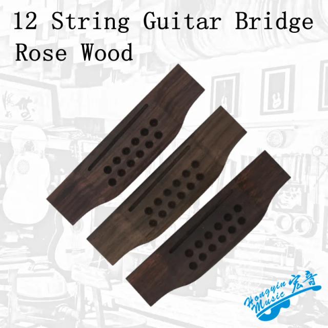 Peças de reposição premium para guitarra de 12 cordas com ponte universal em madeira jacarandá de alta qualidade e acessórios completos