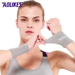 Aolikes-Suporte para Pulso Masculino, Pulseira Esportiva, Sweatband para Ginásio, Vôlei, Ténis, Faixa de Suor para Mão, Protetor Envoltório, 1 Par - Image 1