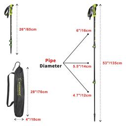 Bastões telescópicos de alumínio para trekking polen, haste com 3 hastes para modelo nórdico 7075 - Image 5