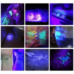 Alonefire 51uv led luz 395 400nm uv lanterna ultravioleta gato cão animal de estimação urina vazamento de dinheiro scorpion detecção tocha aa bateria - Image 6