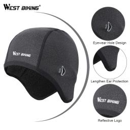 WEST BIKING Inverno Fleece Bicicleta Caps Windproof Térmica Capacete Forro Dos Homens Mulheres Bicicleta Chapéus Outdoor Running Esqui Ciclismo Caps - Image 5