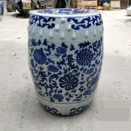 Jingdezhen banco cerâmico com tambor, pintado à mão, azul e branco, lótus, grande, redondo, varanda, banqueta de porcelana - Image 1