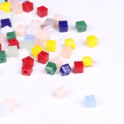 Contas de cristal facetado quadrado, suprimentos para artesanato de 100 da moda, cubo de vidro, solto, miçangas chinesas, colar largo com contas - Image 2