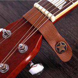 Couro ajustável guitarra pescoço cinta titular, botão Headstock adaptador, cinto peças e acessórios - Image 4