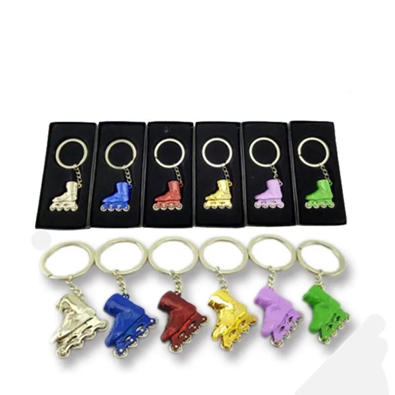 Patins inline porta-chaves para acessórios de patinação com rotação da roda, bom presente de aço inoxidável para o jogador do patinador - Image 1