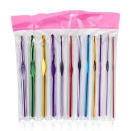 Agulhas de Tricô Popular Conjunto com Metal Handle, Crochet Gancho, Alumínio De Bambu, 2mm-8mm, Lovely, Frete Grátis, 12Pcs - Image 1