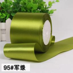 Fita de cetim de seda verde para festa, decoração de casa e casamento, suprimentos de materiais DIY, embrulho, Natal, 80mm de largura, 50mm, 22m - Image 1