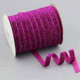 Fita de veludo para decoração de festa, 3/8 polegadas, 9-10mm, 10y/rolos, glitter, metálico, glitter, faixa com laço, decoração para casamento - Image 3