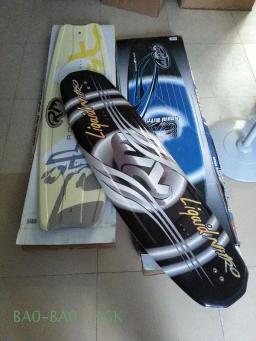 RM Folheado Água Esqui Board, Amassar Placa Dupla, Ajoelhar Board, Drrace Shoes, Preto - Image 1